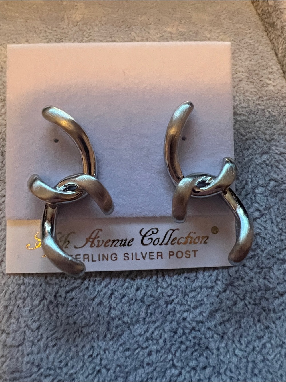 Fifth Avenue Collection Silver Knot Drop Earrings